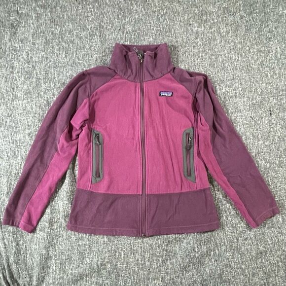 Patagonia Womens Full Zip Fleece Emmilen Purple Sweater Size Medium - Picture 1 of 4